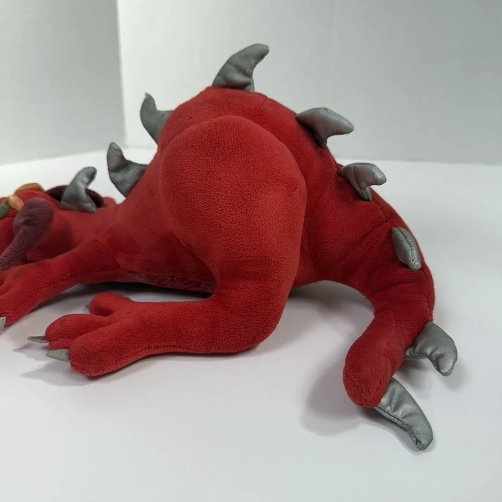 Manhattan Toy Company‎ RED & Silver CROUCHING DRAGON Plush 12